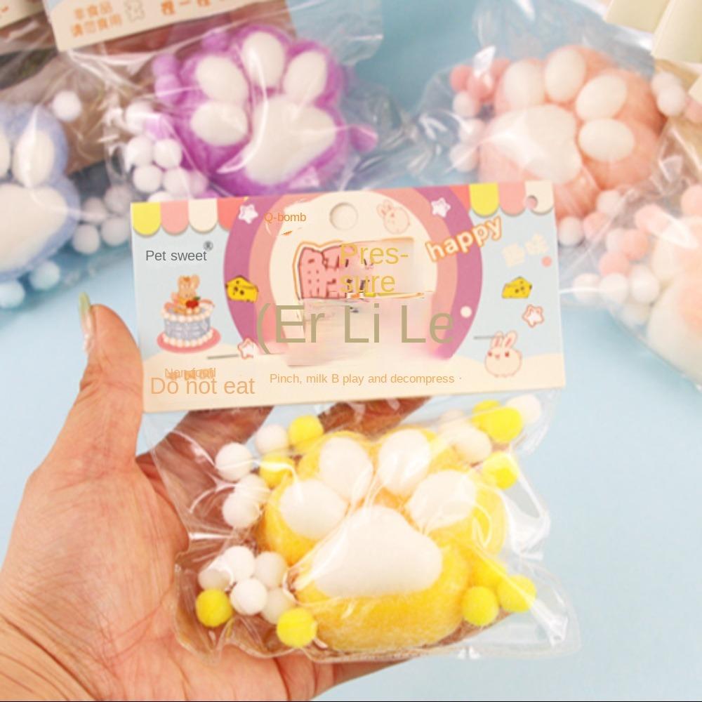 Красочный плюшевый шарик, кошачья лапа, сжимаемая игрушка, интересный мультфильм, сжимаемая лапа, игрушки для детей синий