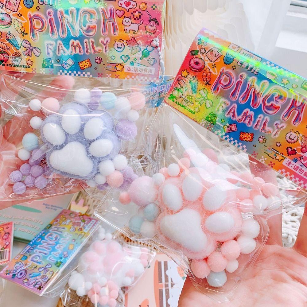 Сжимаемая игрушка, расслабляющая, щипающая, кошачья лапка, мягкая, расслабляющая игрушка, милая, сжимаемая, кошачья лапка, игрушка