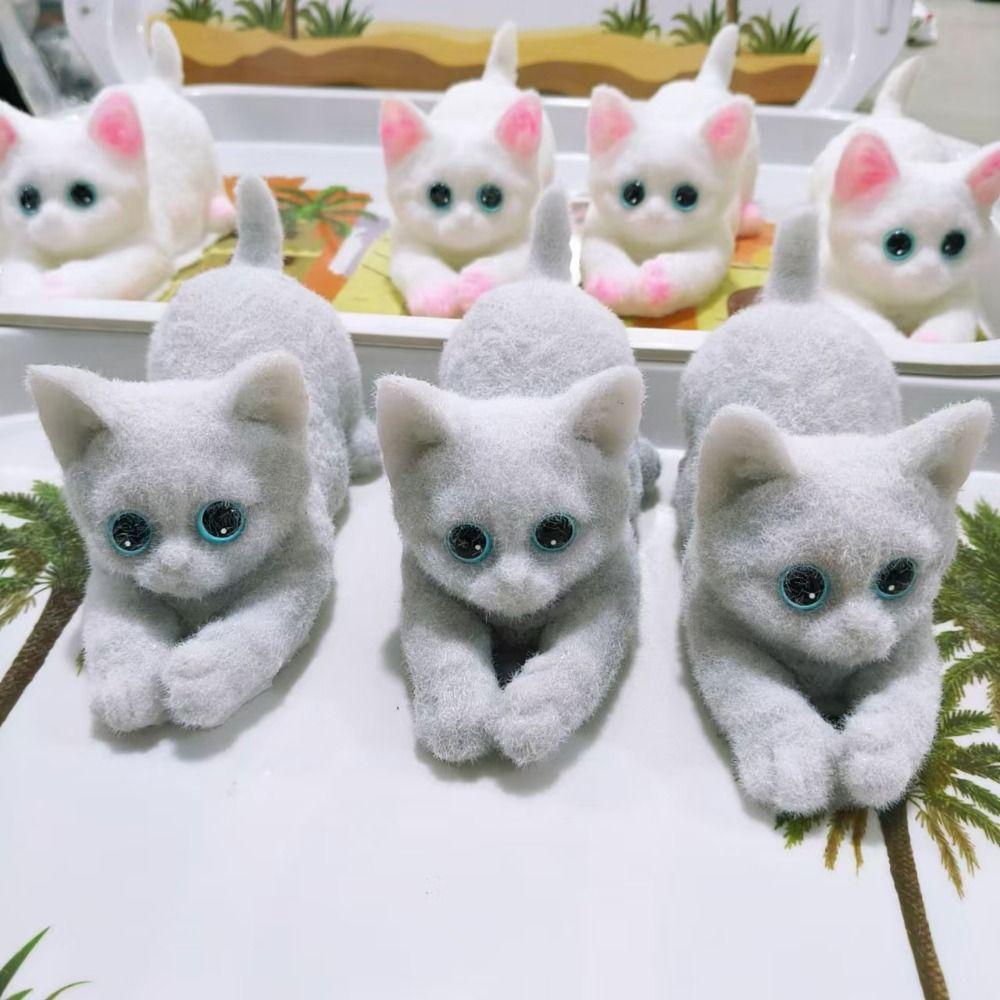 Животное Большая Кошка Кукла Сжимаемая Игрушка Мультфильм Искусственная Кукла Сжимаемая Игрушка Сенсорные Игрушки серый