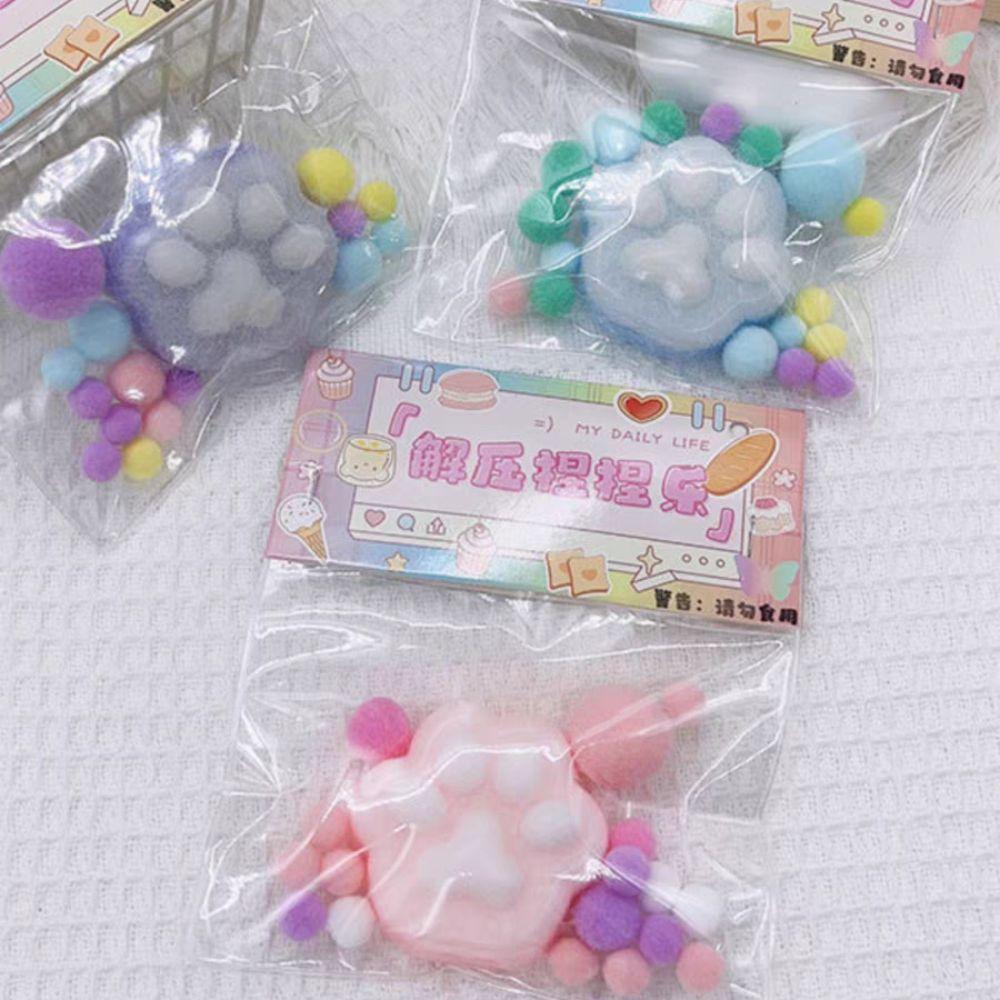 TPR плюшевый мяч кошачья лапка игрушка сжимаемая интересная мультяшная игрушка сжимаемая лапка декор рабочего стола белый